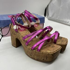 Pop Womens Admission Heeled Sandals Pink Fuschia Size 7.5M